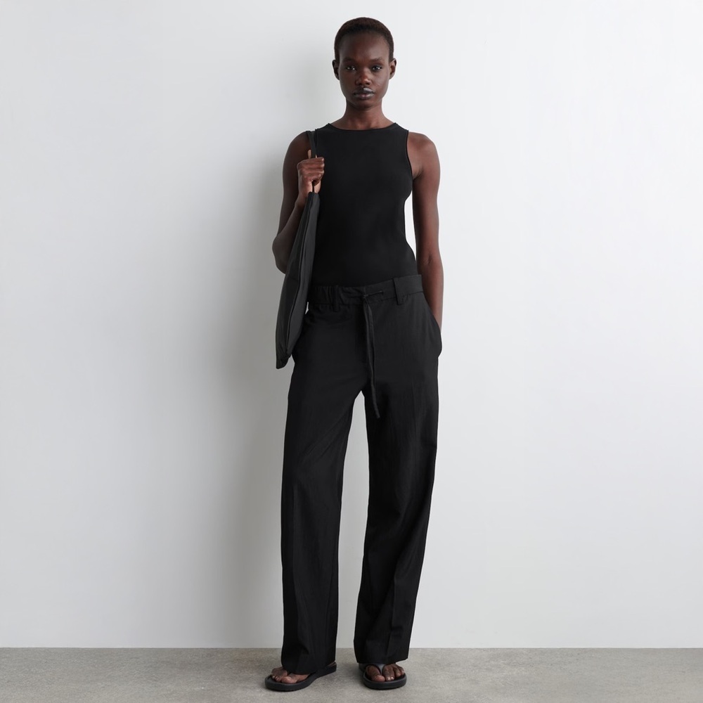 COS - Fluid Drawstring Pants - Black